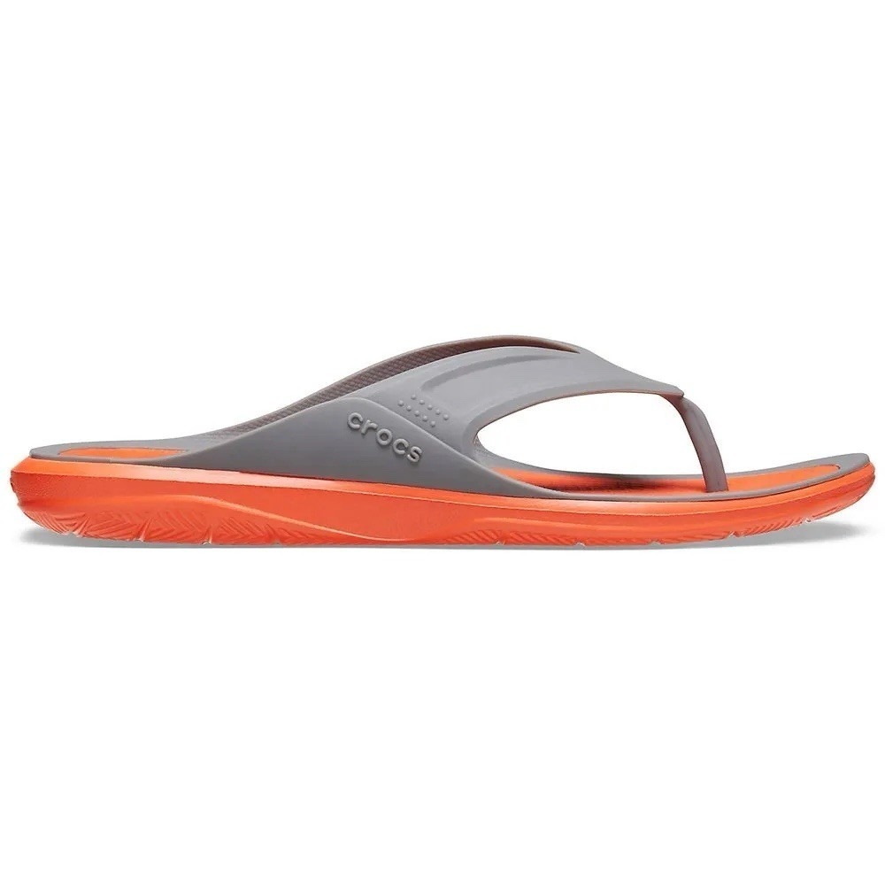 Crocs Swiftwater‎ Wave Flip Flops Sandals Men's Size 8 Orange Gray